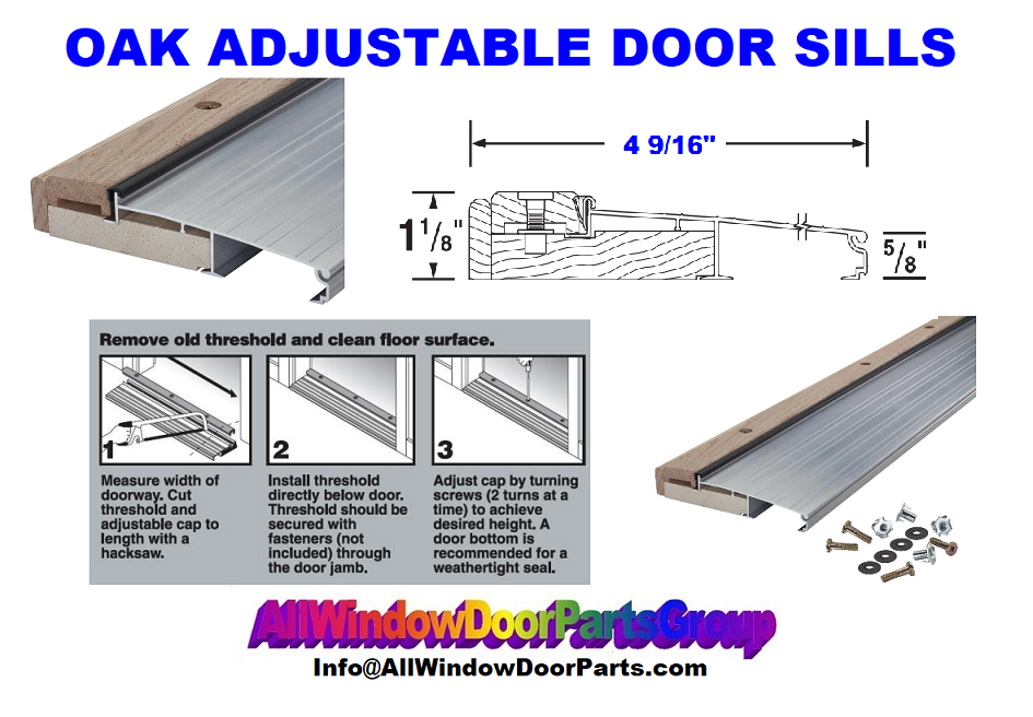 Adjustable Oak Door Sills Threshold Replacement Parts All Sizes